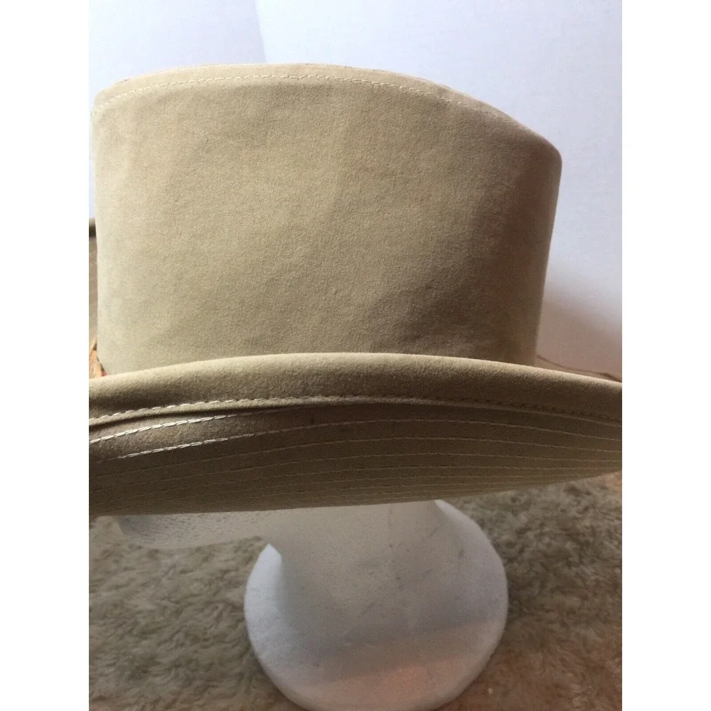 Vtg Levi Strauss Suade Leather Hat 7 1/8‎ Brown Cowboy Hat Nice